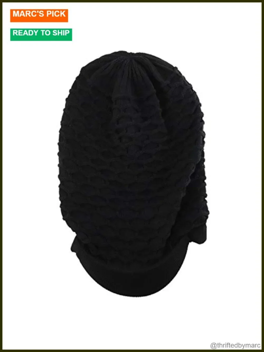 Cotton Oversize Long Beanie Visor Cap with Dreadlock Reggae Style